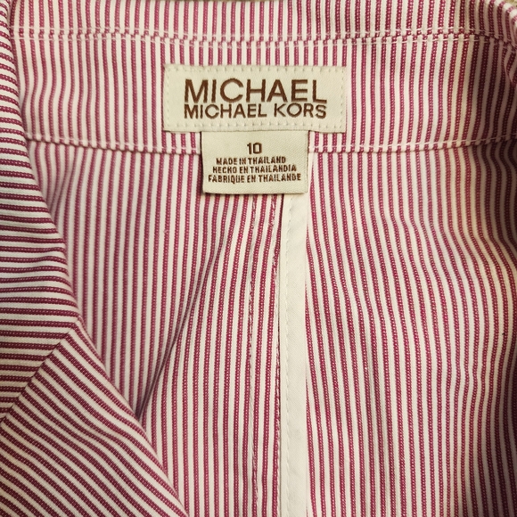 D4 - Michael Kors Pink Striped Women's Blazer - Picture 2 of 4